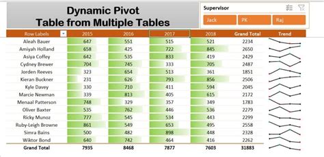 Dynamic PivotTable 的图像结果