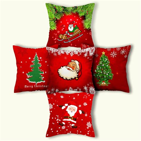 Buy DECOMIZER Christmas Decorations Items Cushion Covers for Sofa Home ...