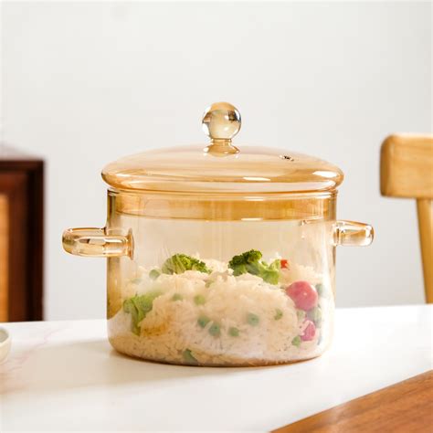 Amber Borosilicate Glass Cooking Pot 2250ml Online - Premium Cooking ...