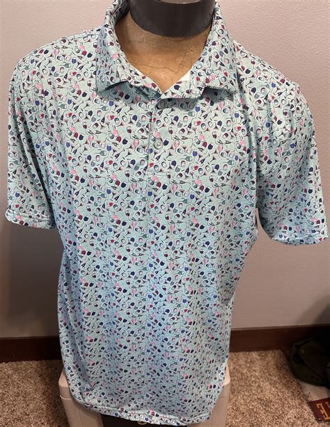 1764 Men’s Ritual Golf Polo Shirt Wine Martini Print … - Gem