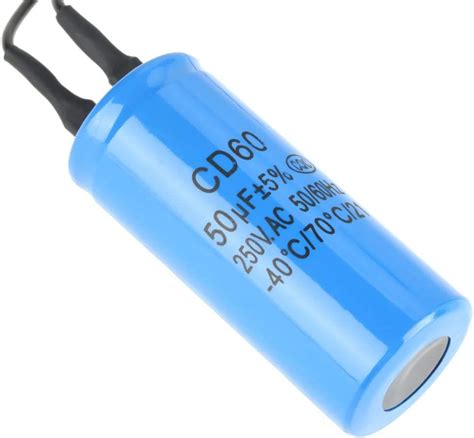 Buy CD60 250V AC 50uF Motor Start Capacitor Run Capacitor with Wire ...