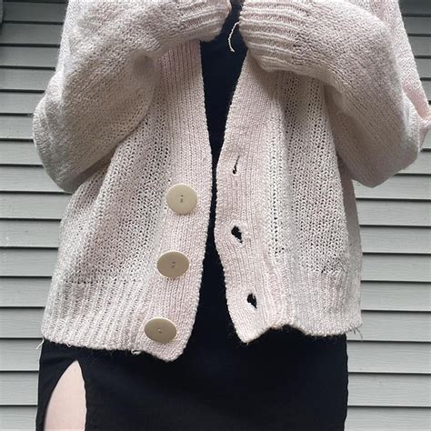 Vintage baby pink cardigan, size small. I wore this... - Depop