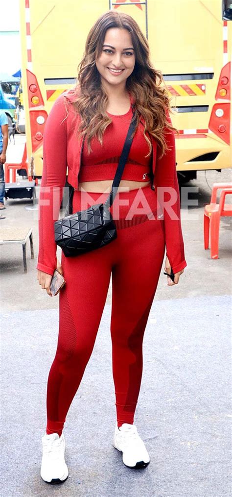 Sonakshi Sinha looks stunning in red athleisure as she steps out in the ...