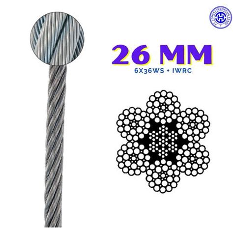 Jual WIRE ROPE / KAWAT SLING BAJA 6x36WS IWRC 26mm UNGALV - 1 Meter ...