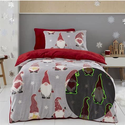 Lions Kids Christmas Bedding Single - Teddy Bear Fleece Glow In The ...
