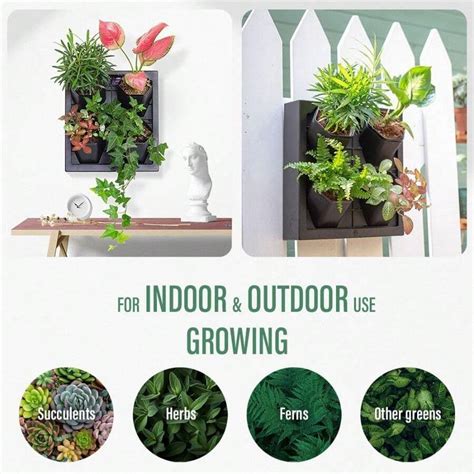 Self Watering Wall Planter With 4 Pots - Easy To Create Indoor Living ...