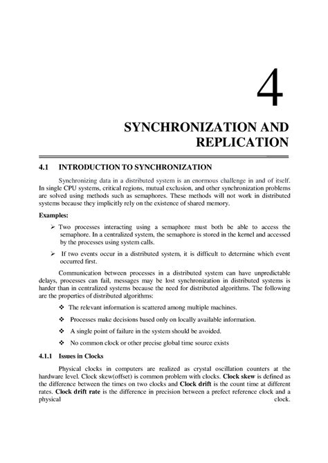 Distributed Systems Lecturer Notes Latest 192 249 - 4 SYNCHRONIZATION ...