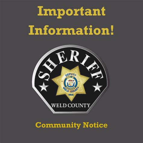 ***Update*** an arrest has... - Weld County Sheriff's Office