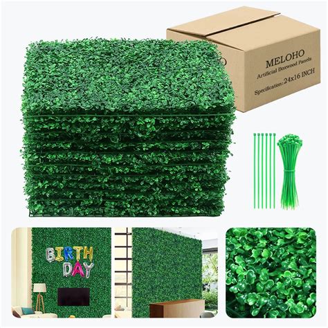 MELOHO Boxwood Hedge Wall Panels 12 PCS, 24 x 16 Grass India | Ubuy