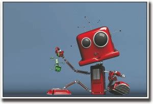 Funny red robot Fine Art Print - Animation & Cartoons posters in India ...