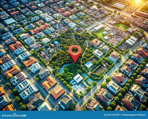 Precise Aerial Mapping and Location Pinpointing Drone Photography Illustration for GPS ...