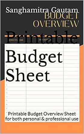 Printable Budget Sheet: Printable Budget Overview Sheet for both ...