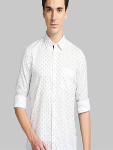 Buy Parx Men White Slim Fit Printed Casual Shirt - Shirts for Men ...
