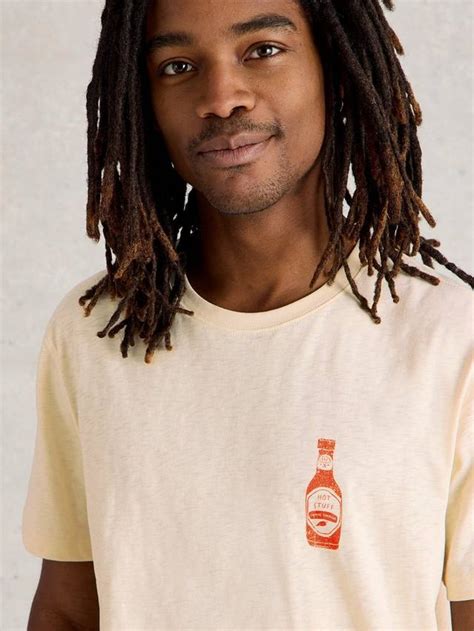 White Stuff Cotton Regular Fit Short Sleeve Chilli Graphic T-Shirt, Yellow