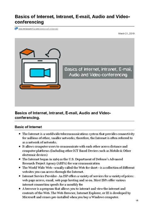 UGC NET Paper 1: Basics of Internet, Email & Audio/Video Conferencing ...