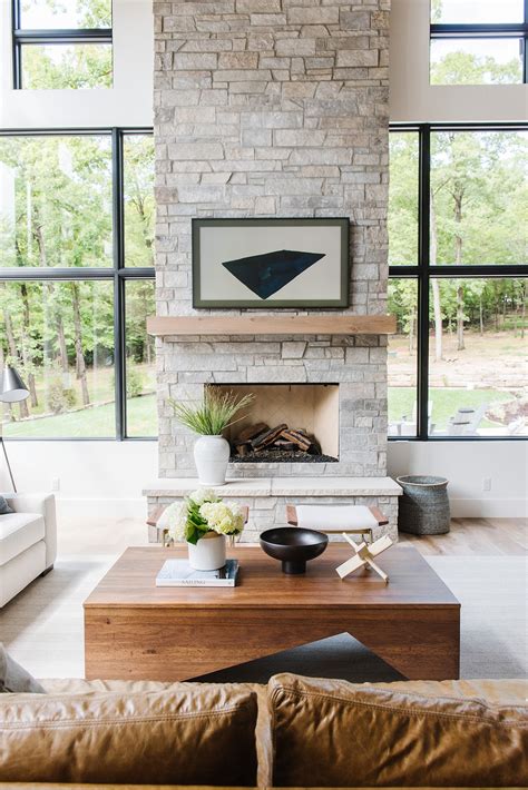 Light Stone Fireplace Inspiration - Taryn Whiteaker Designs