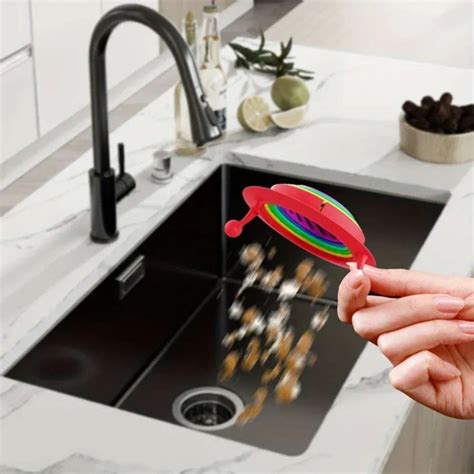 Colourful Foldable Retractable Kitchen Sink Strainer, Plastic Drain ...