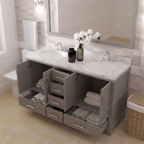Virtu USA Caroline Avenue 60-in Cashmere Gray Undermount Double Sink ...