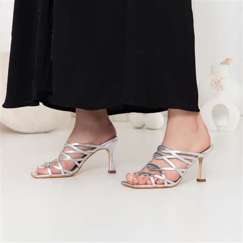 Women's Silver | Kitten Heel Sandal | BWR 068 VIVAN – Fyor India