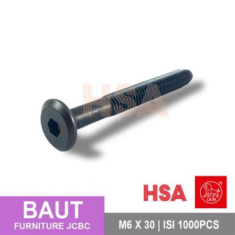 Jual BAUT FURNITURE / JCBC LION M6 X 30 | ISI 1000/KTK - Hitam - Kab ...