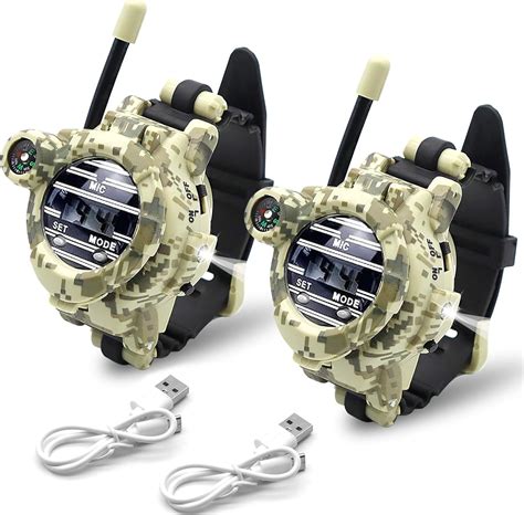 Amazon.com: Walkie Talkies Watch Rechargeable, Spy Watch Army Toys for ...
