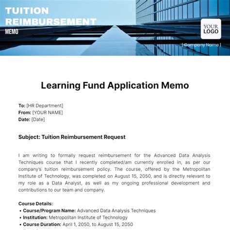Free Tuition Reimbursement Memo Template to Edit Online