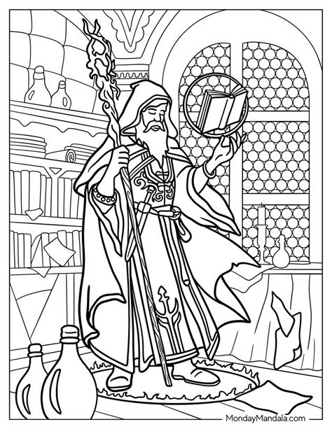 Image result for Wizard Coloring Pages