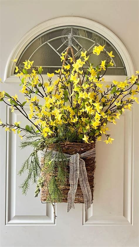 Wicker wall basket front hanging flower basket entrance door etsy – Artofit