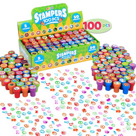 Buy 100 Pcs Assorted Stamps for Kids Self-ink Stamps (50 DIFFERENT ...
