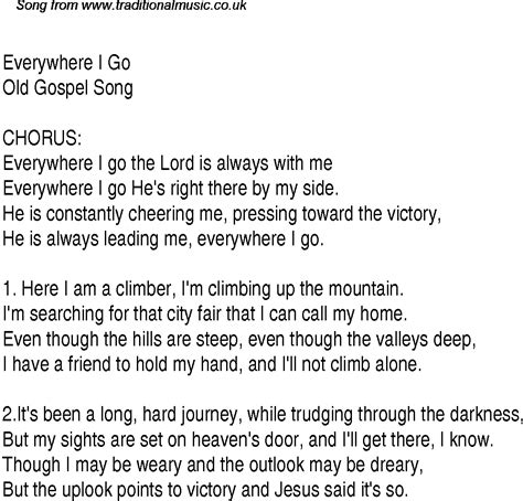 Song Lyrics Everywhere I Go at Charles Zeigler blog