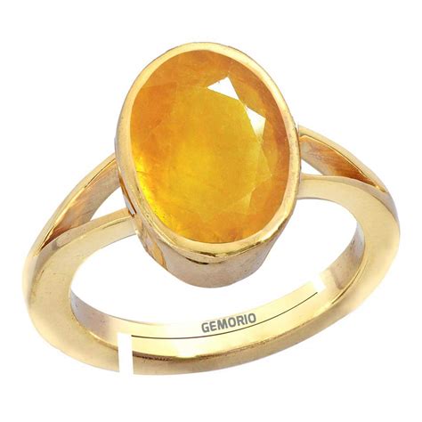 Clara Gemorio Yellow Sapphire Pukhraj 9.3cts or 10.25ratti stone ...