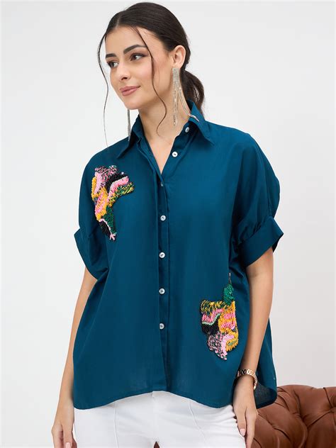 Antifit Embellished Pure Cotton Shirt