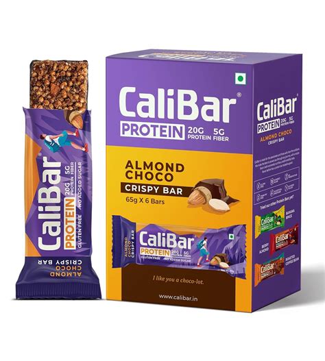 CaliBar 20 Gram Protein Bar - Almond Choco Crispy Bar No Added Sugar ...