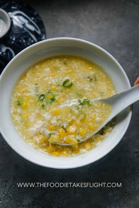 Chinese Corn Soup (Vegan) - The Foodie Takes Flight