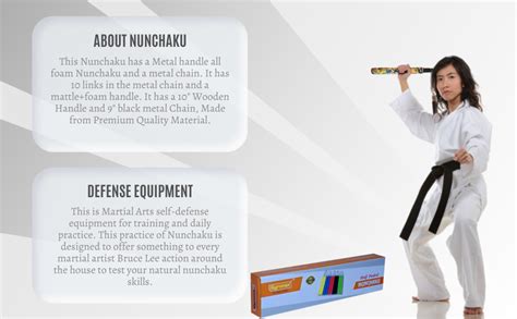 Gyronax Multi Rubber Foam Nunchaku Handle 10 and 9-inch Metal Chain ...