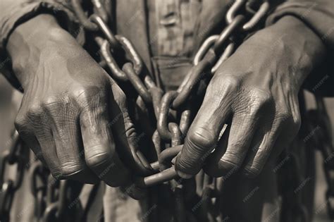Premium Photo | Close up of an african american slaves hands with chains