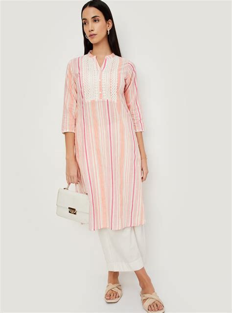 Buy Women Striped Lace Kurta with Pocket Online at just Rs. 699.0 ...
