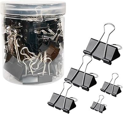 Otylzto 120Pcs Binder Clips Assorted Size, Office Clips with India | Ubuy