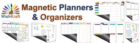 WishKraft Magnetic Meal Planner [12x9 inch] for Fridge & Magnetic ...