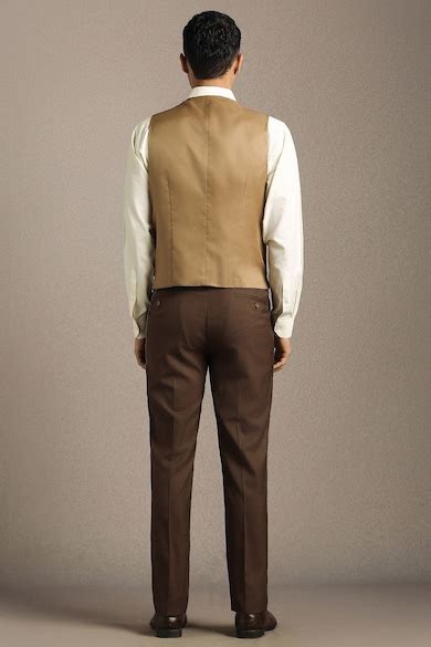 Louis Philippe Formal Suits, Men Brown Textured Formal Three Piece Suit ...