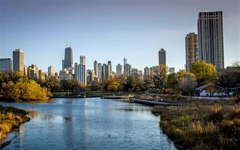 Download wallpaper 1920x1200 city, river, buildings, park, chicago ...