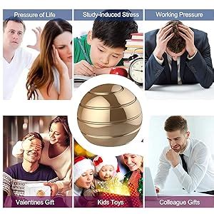 TRU TOYS Kinetic Desk Toy, Metal Gyroscope Decompression Spinner Home ...