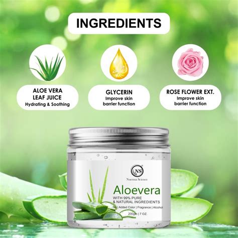 Buy Nuerma Science Natural Aloe Vera Gel Great for Face, Sunburn Relief ...
