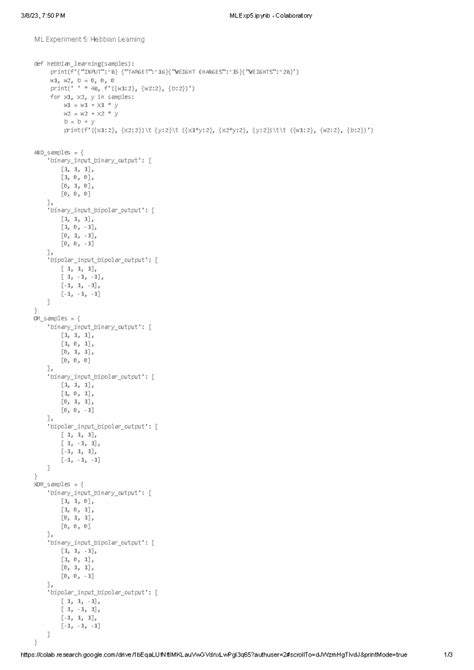 MLExp 5.ipynb - Colaboratory - 3/8/23, 7:50 PM MLExp5 - Colaboratory ...