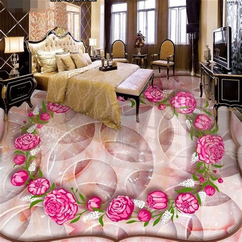 beibehang Rose marble three-dimensional jade carving 3d flooring tile ...