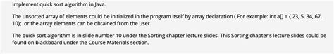 Image result for Write Program to Implement Quick Sort Algorithm in Java