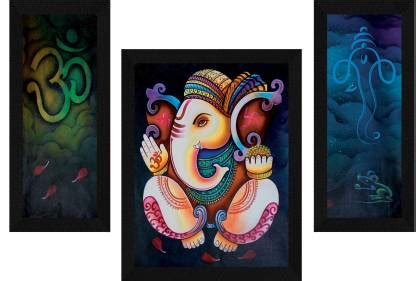 ArtX Ganesh Ji Abstract Wall Paintings For Home Decoratives Ink 13.5 ...