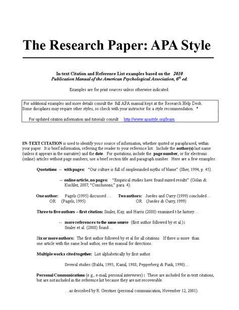 Image result for APA Style Research Paper Format