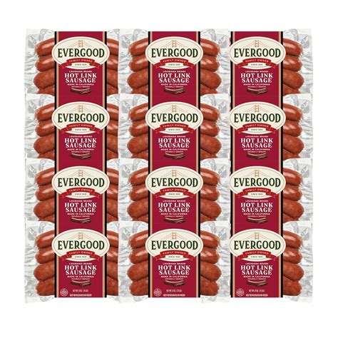 Amazon.com : Evergood Louisiana Hot Link Sausage Bundle - 12 Packs ...