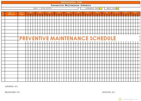 Preventive Maintenance Schedule - Infoupdate.org
